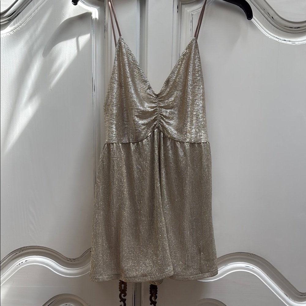 Urban Outfitters Silver Metallic Dress/Skort